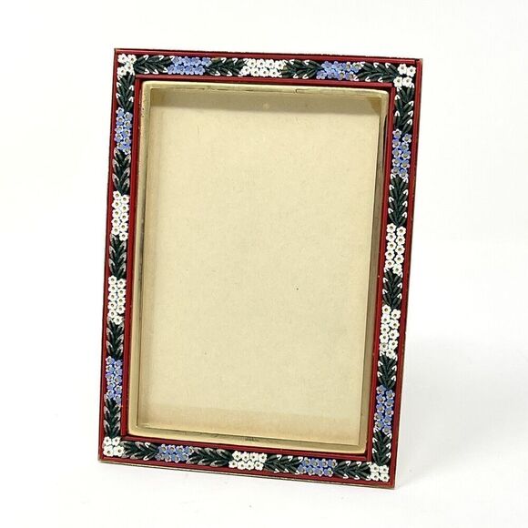 Vintage Micro Mosaic Brass Frame Florentine Italy For 2.5” X 3.75” Picture - Picture 1 of 6